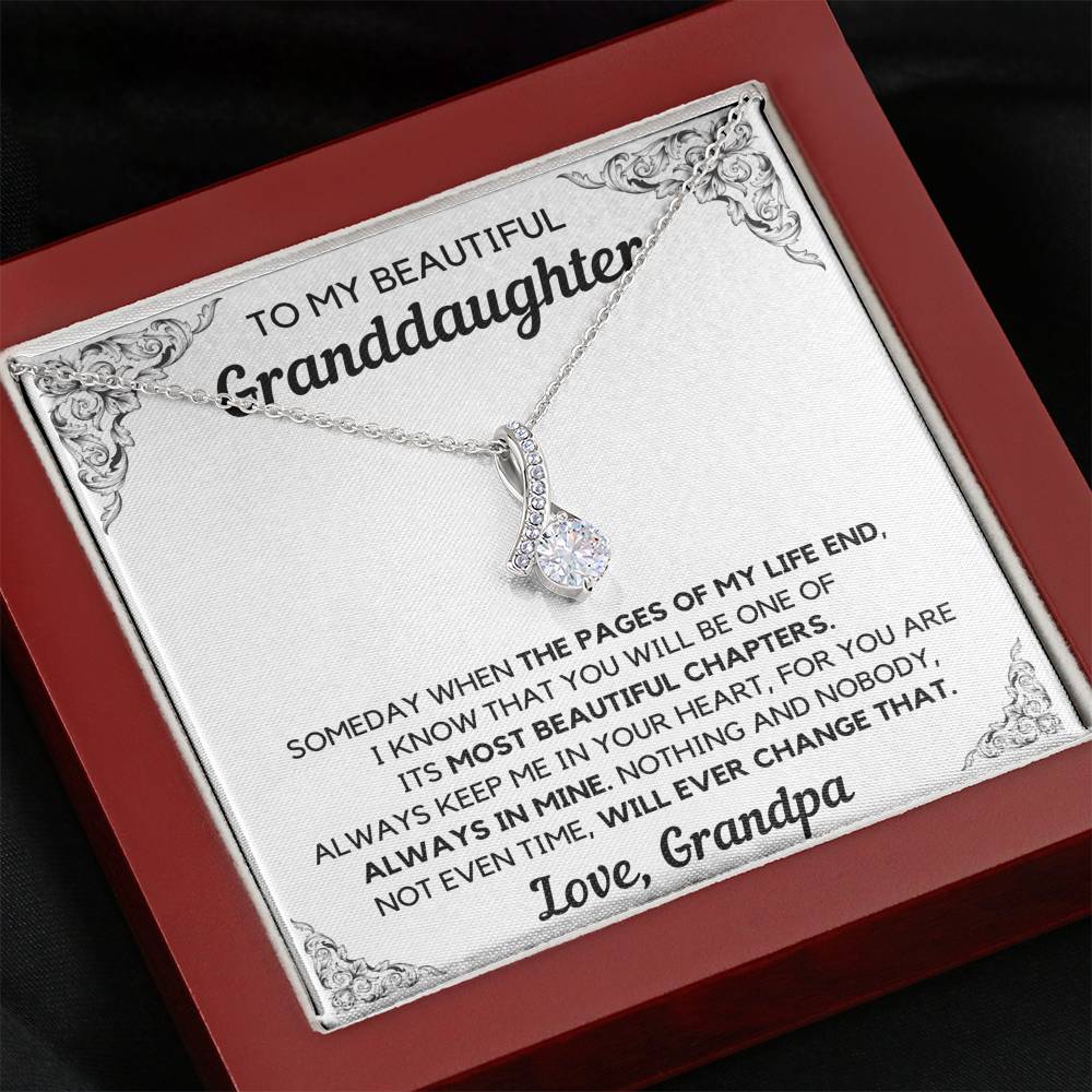 TO MY BEAUTIFUL GRANDDAUGHTER FROM GRANDPA CHAPTERS ALLURING BEAUTY NECKLACE GIFT SET - ON CLOUD NINE GIFTS