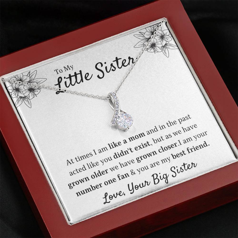 TO MY LITTLE SISTER "YOUR FAN" ALLURING BEAUTY NECKLACE GIFT SET - ON CLOUD NINE GIFTS