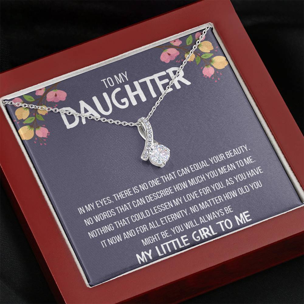 TO MY DAUGHTER "MY LITTLE GIRL TO ME" ALLURING BEAUTY NECKLACE GIFT SET - ON CLOUD NINE GIFTS