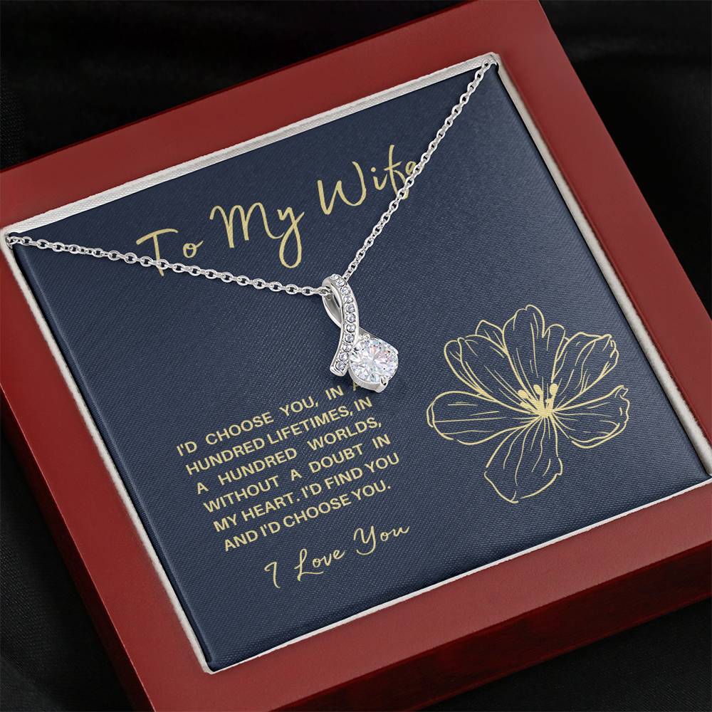 TO MY WIFE "HUNDRED LIFETIMES" ALLURING BEAUTY NECKLACE GIFT SET - ON CLOUD NINE GIFTS