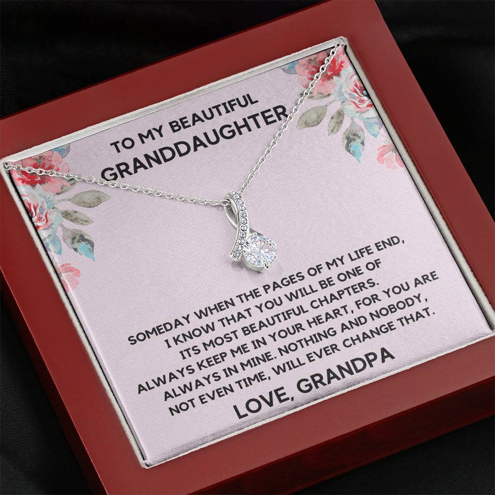 TO MY BEAUTIFUL GRANDDAUGHTER FROM GRANDPA CHAPTERS FLOWERS ALLURING BEAUTY NECKLACE GIFT SET - ON CLOUD NINE GIFTS