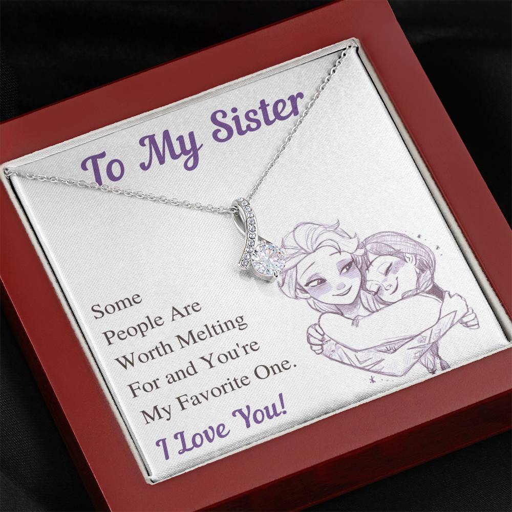 TO MY SISTER WORTH MELTING ALLURING BEAUTY NECKLACE GIFT SET - ON CLOUD NINE GIFTS