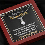 TO MY BADASS DAUGHTER "CRAP - BLACK" ALLURING BEAUTY NECKLACE GIFT SET - ON CLOUD NINE GIFTS
