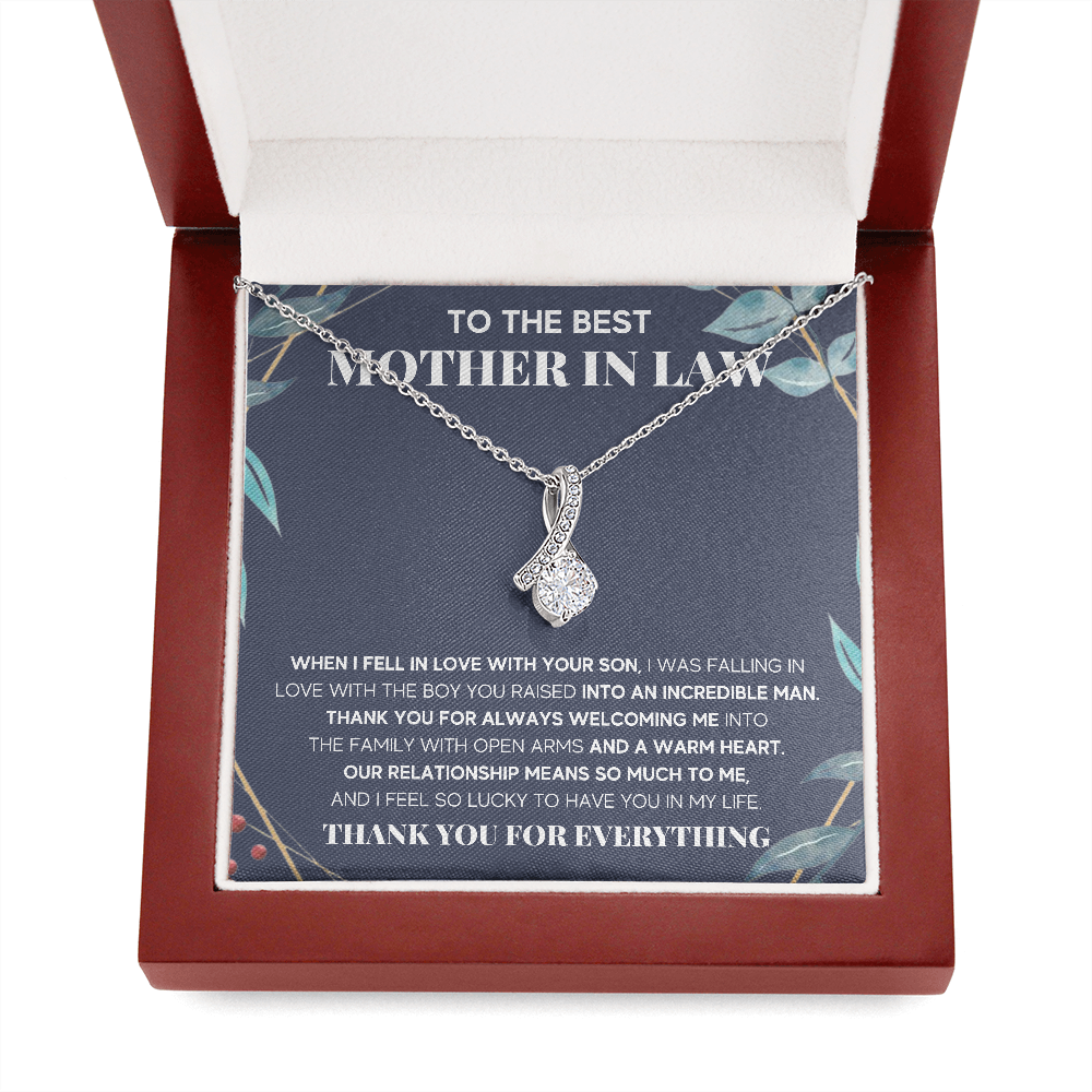 TO THE BEST MOTHER IN LAW WARM HEART ALLURING BEAUTY NECKLACE GIFT SET - ON CLOUD NINE GIFTS
