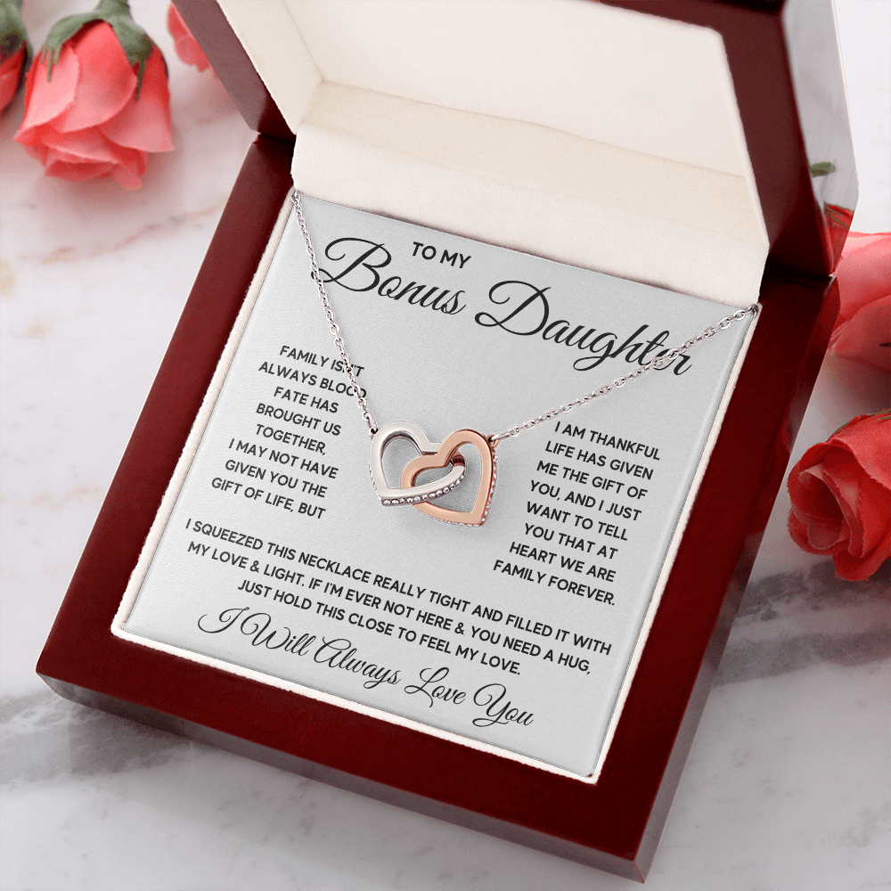 Bonus daughter necklace, stepdaughter gifts from stepdad, step daughter from stepmom, gift for step daughter - ON CLOUD NINE GIFTS