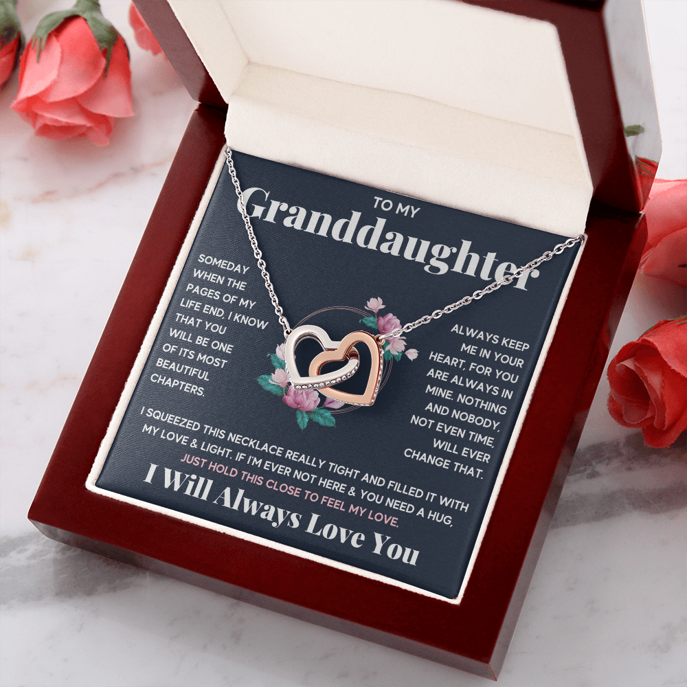 Gifts for adult granddaughter from grandmother and grandpa graduation birthday present Interlocking Necklace with Message Card and Gift Box - ON CLOUD NINE GIFTS
