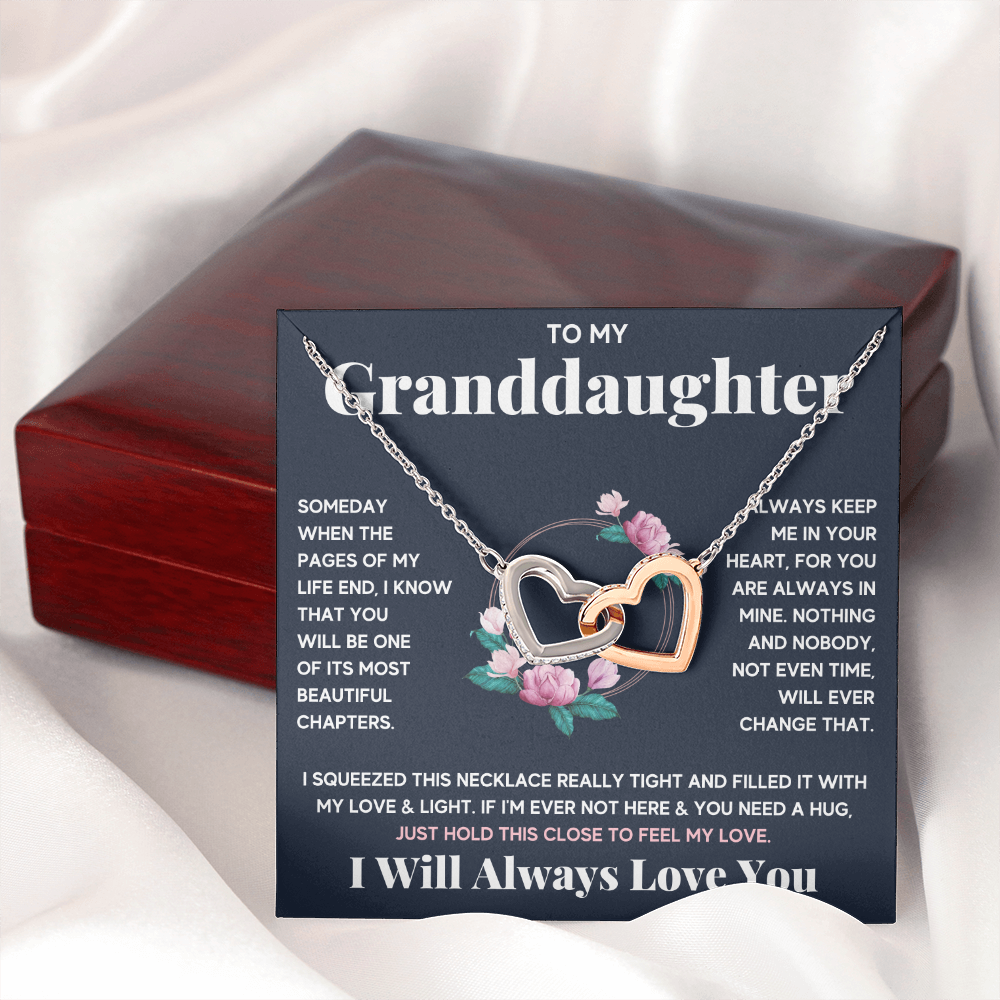 Gifts for adult granddaughter from grandmother and grandpa graduation birthday present Interlocking Necklace with Message Card and Gift Box - ON CLOUD NINE GIFTS