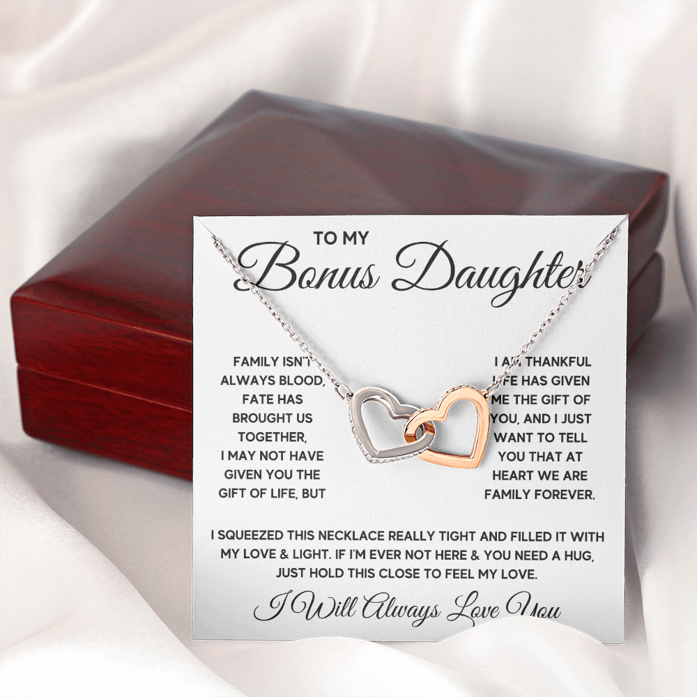 Bonus daughter necklace, stepdaughter gifts from stepdad, step daughter from stepmom, gift for step daughter - ON CLOUD NINE GIFTS