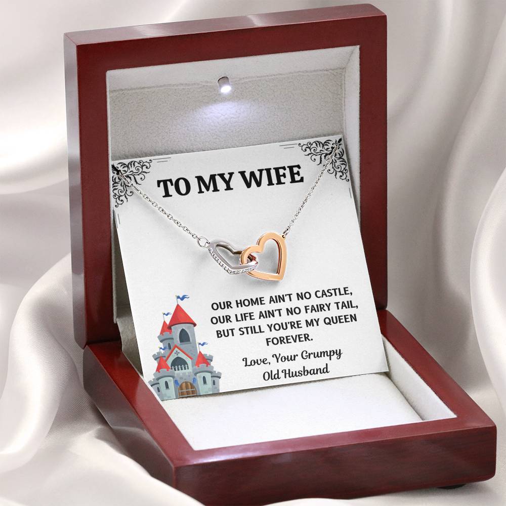 TO MY WIFE "CASTLE" INTERLOCKING HEARTS NECKLACE GIFT SET - ON CLOUD NINE GIFTS