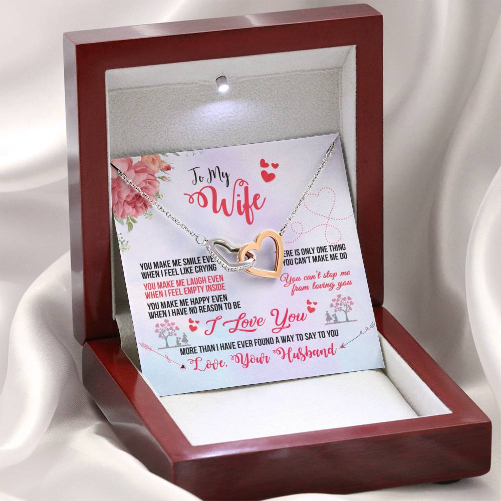 TO MY WIFE "EVEN WHEN" INTERLOCKING HEARTS NECKLACE GIFT SET - ON CLOUD NINE GIFTS