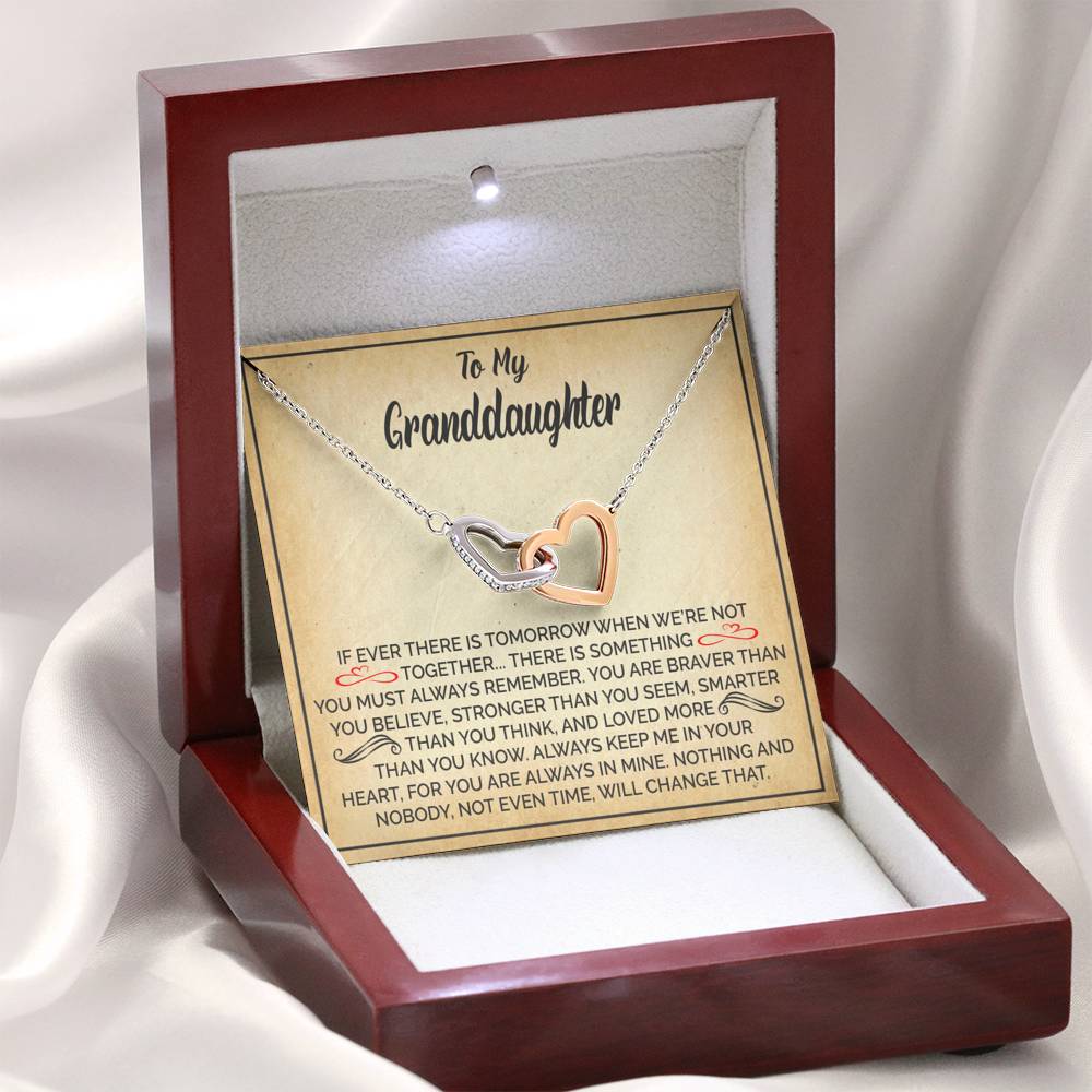 TO MY GRANDDAUGHTER NOT EVEN TIME INTERLOCKING HEARTS NECKLACE GIFT SET - ON CLOUD NINE GIFTS