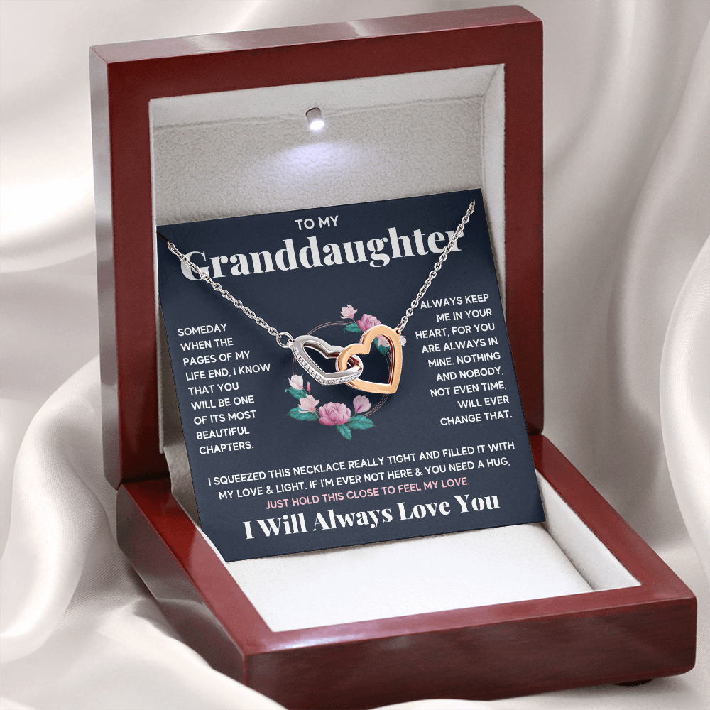 Gifts for adult granddaughter from grandmother and grandpa graduation birthday present Interlocking Necklace with Message Card and Gift Box - ON CLOUD NINE GIFTS