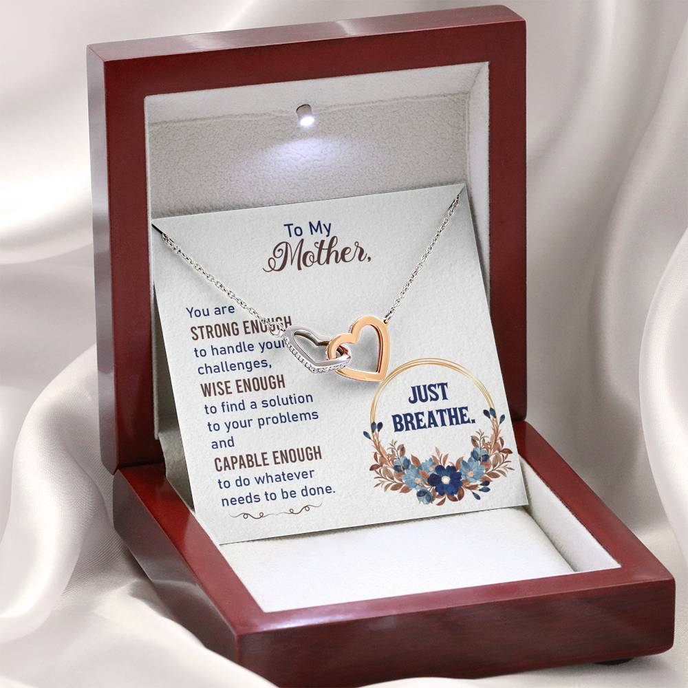 TO MY MOTHER "BREATHE-SO" INTERLOCKING HEARTS NECKLACE GIFT SET - ON CLOUD NINE GIFTS