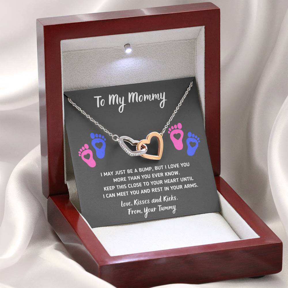 TO MY MOMMY "HEART-FEET" INTERLOCKING HEARTS NECKLACE GIFT SET - ON CLOUD NINE GIFTS