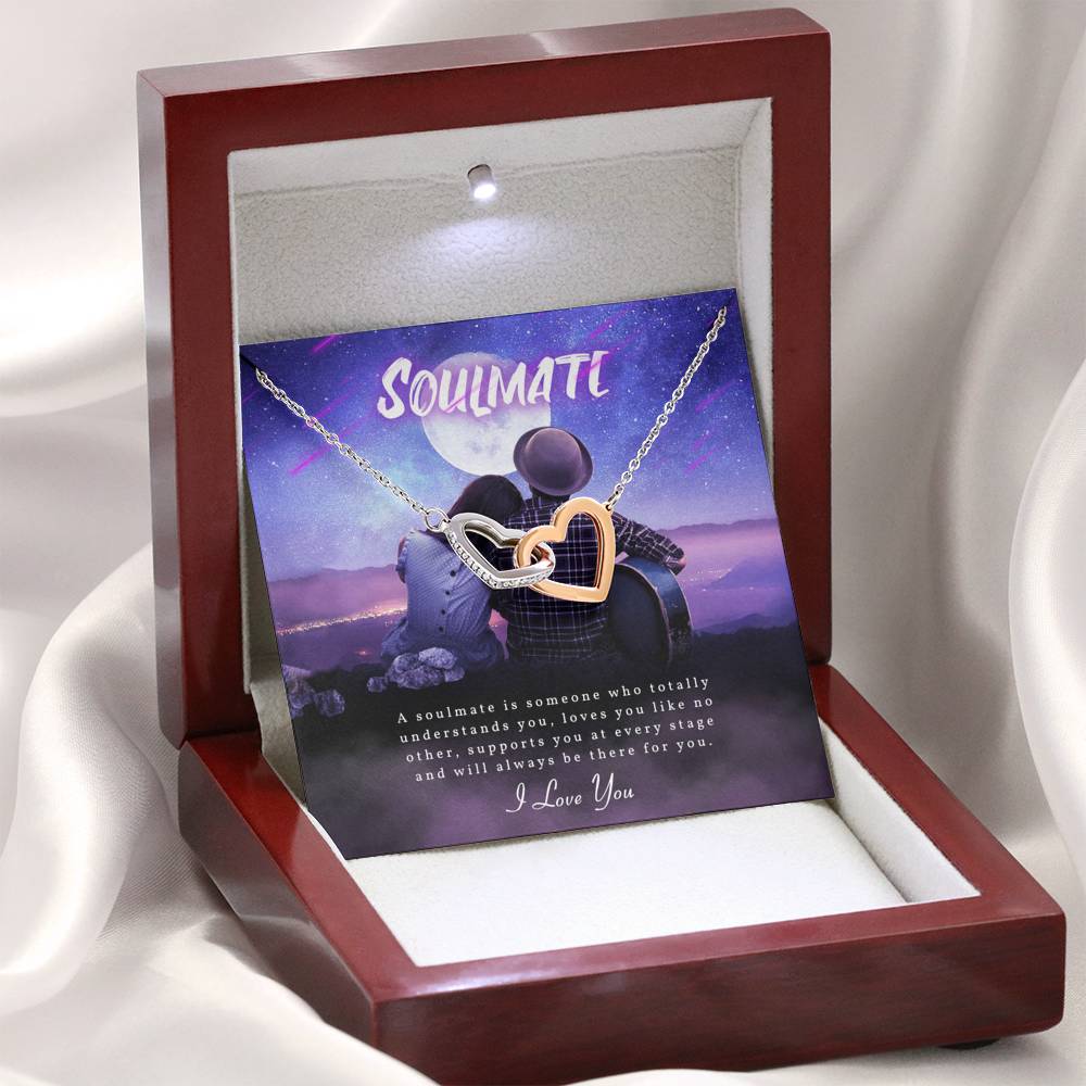 TO MY SOULMATE "SOMEONE-PB" INTERLOCKING HEARTS NECKLACE GIFT SET - ON CLOUD NINE GIFTS