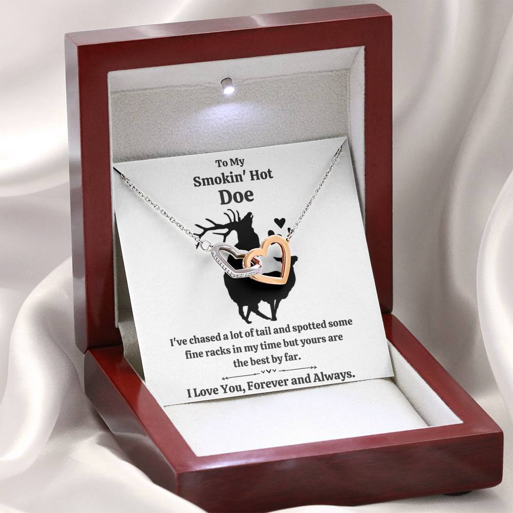 TO MY SMOKIN' HOT DOE "TAIL" INTERLOCKING NECKLACE GIFT SET - ON CLOUD NINE GIFTS