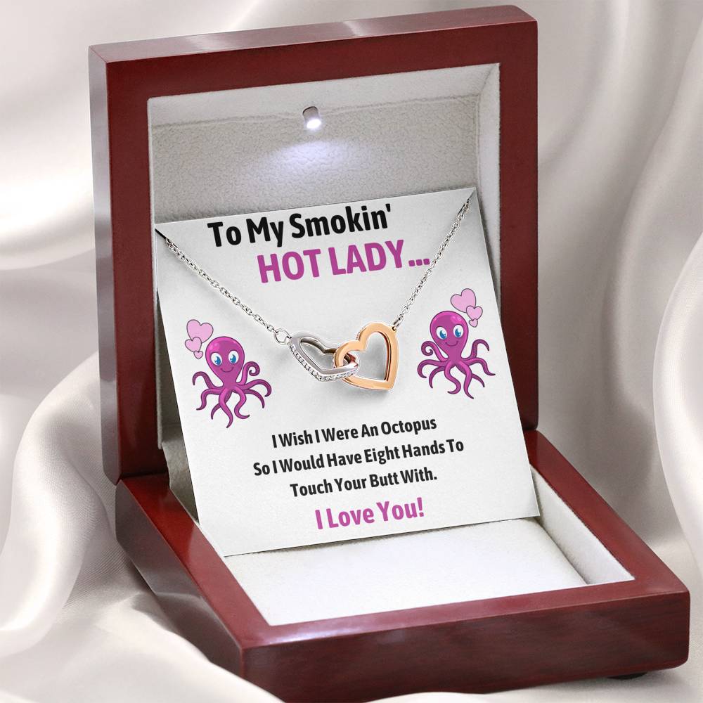 TO MY SMOKIN HOT LADY "OCTOPUS" INTERLOCKING HEARTS NECKLACE GIFT SET - ON CLOUD NINE GIFTS