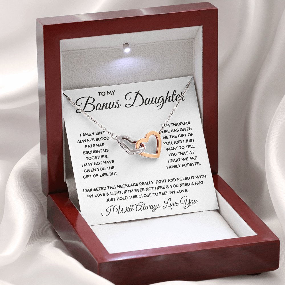 Bonus daughter necklace, stepdaughter gifts from stepdad, step daughter from stepmom, gift for step daughter - ON CLOUD NINE GIFTS
