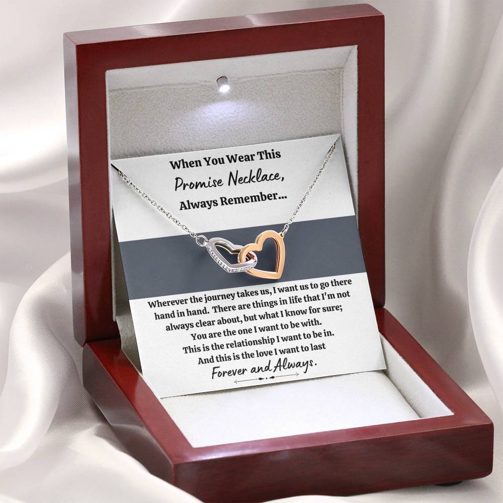 TO MY LOVE "PROMISE NECKLACE - GREY" INTERLOCKING HEARTS NECKLACE GIFT SET - ON CLOUD NINE GIFTS