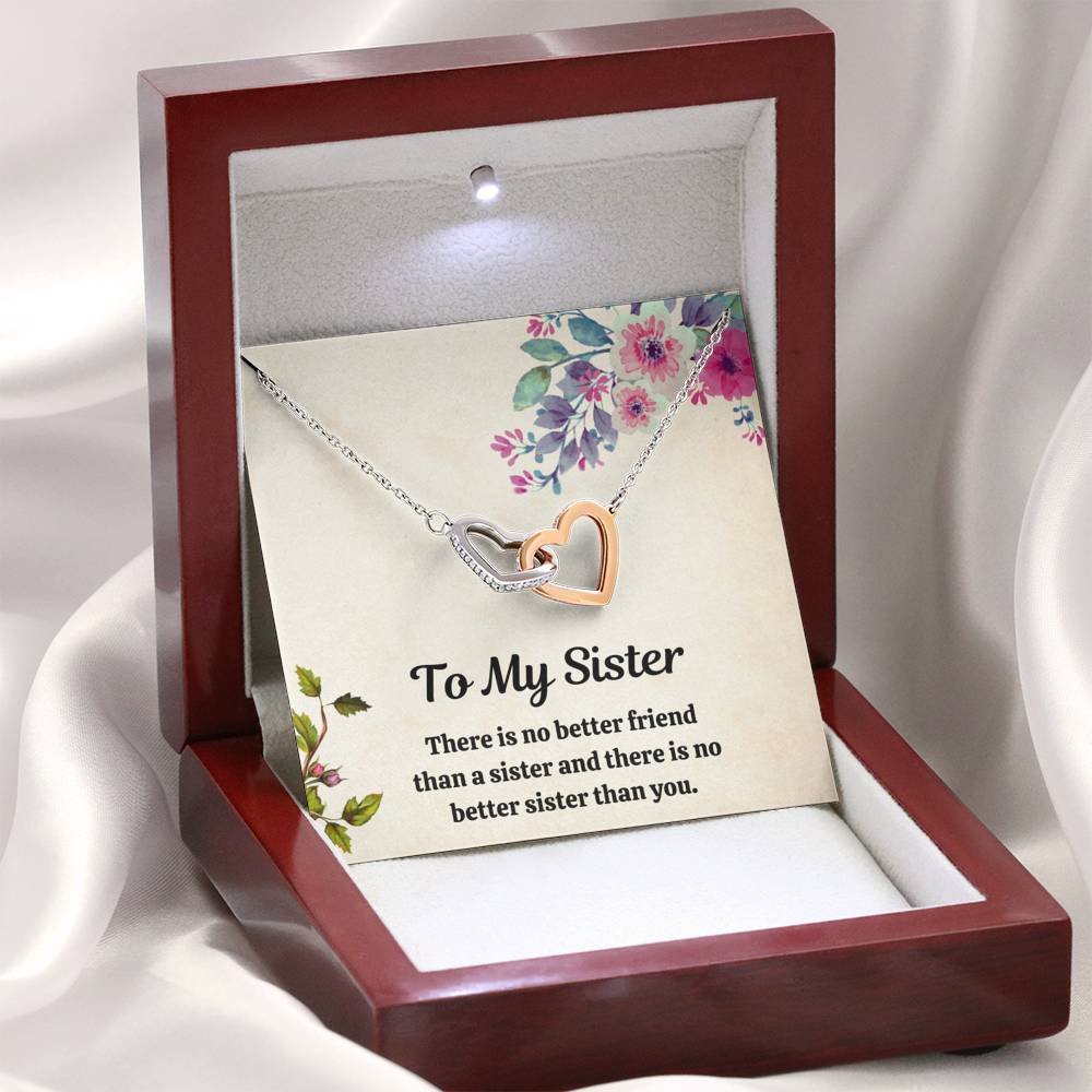 TO MY SISTER "FRIEND" INTERLOCKING HEARTS NECKLACE GIFT SET - ON CLOUD NINE GIFTS