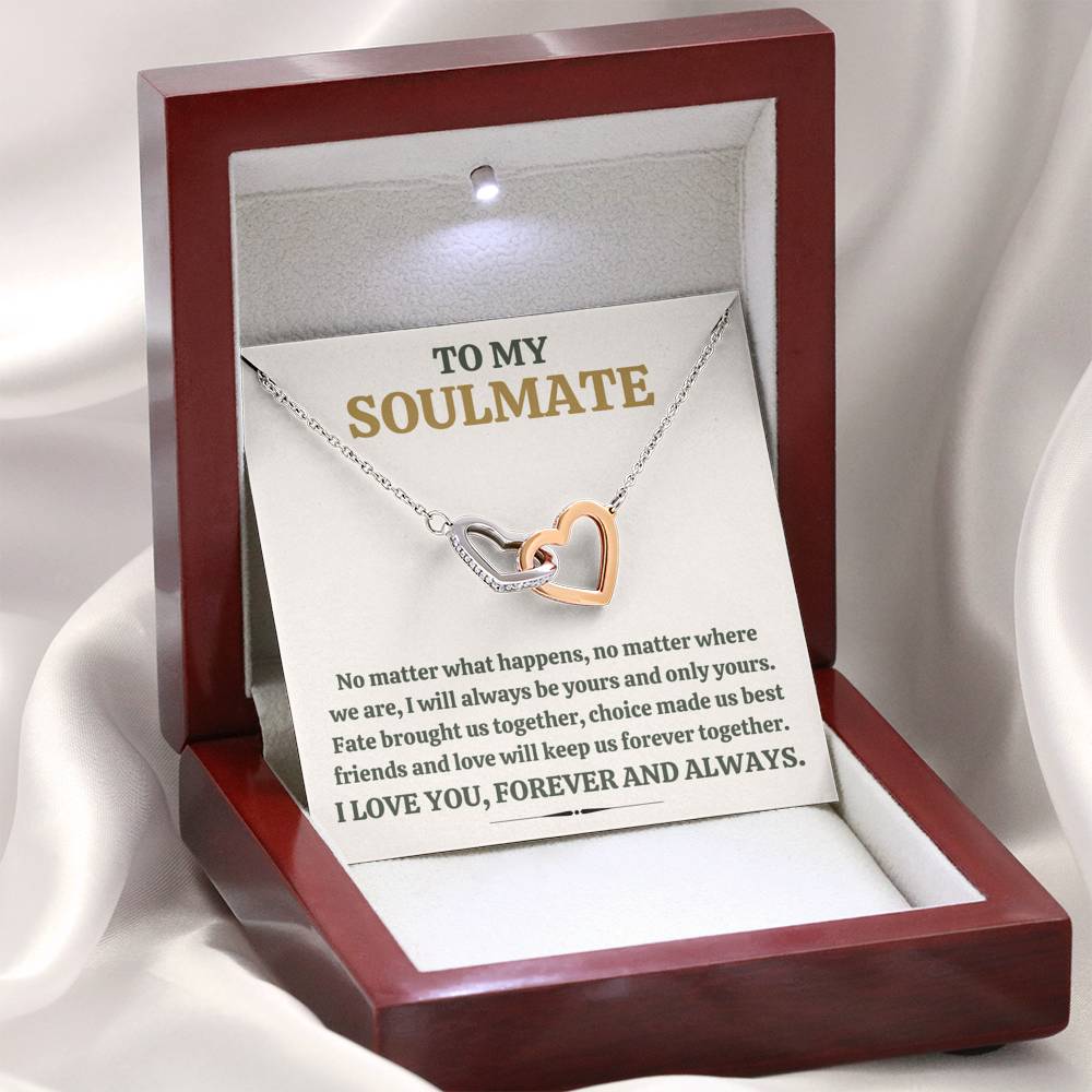TO MY SOULMATE "FOREVER TOGETHER" INTERLOCKING HEARTS NECKLACE GIFT SET - ON CLOUD NINE GIFTS