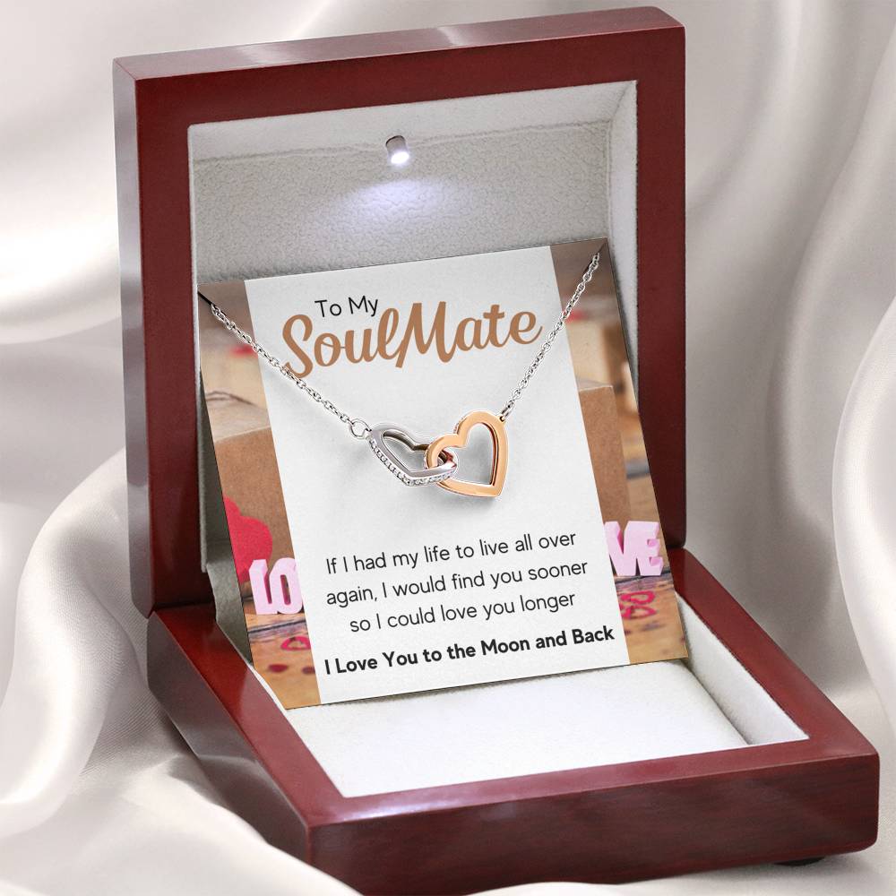 TO MY SOULMATE "LOVE YOU LONGER" INTERLOCKING NECKLACE GIFT SET - ON CLOUD NINE GIFTS