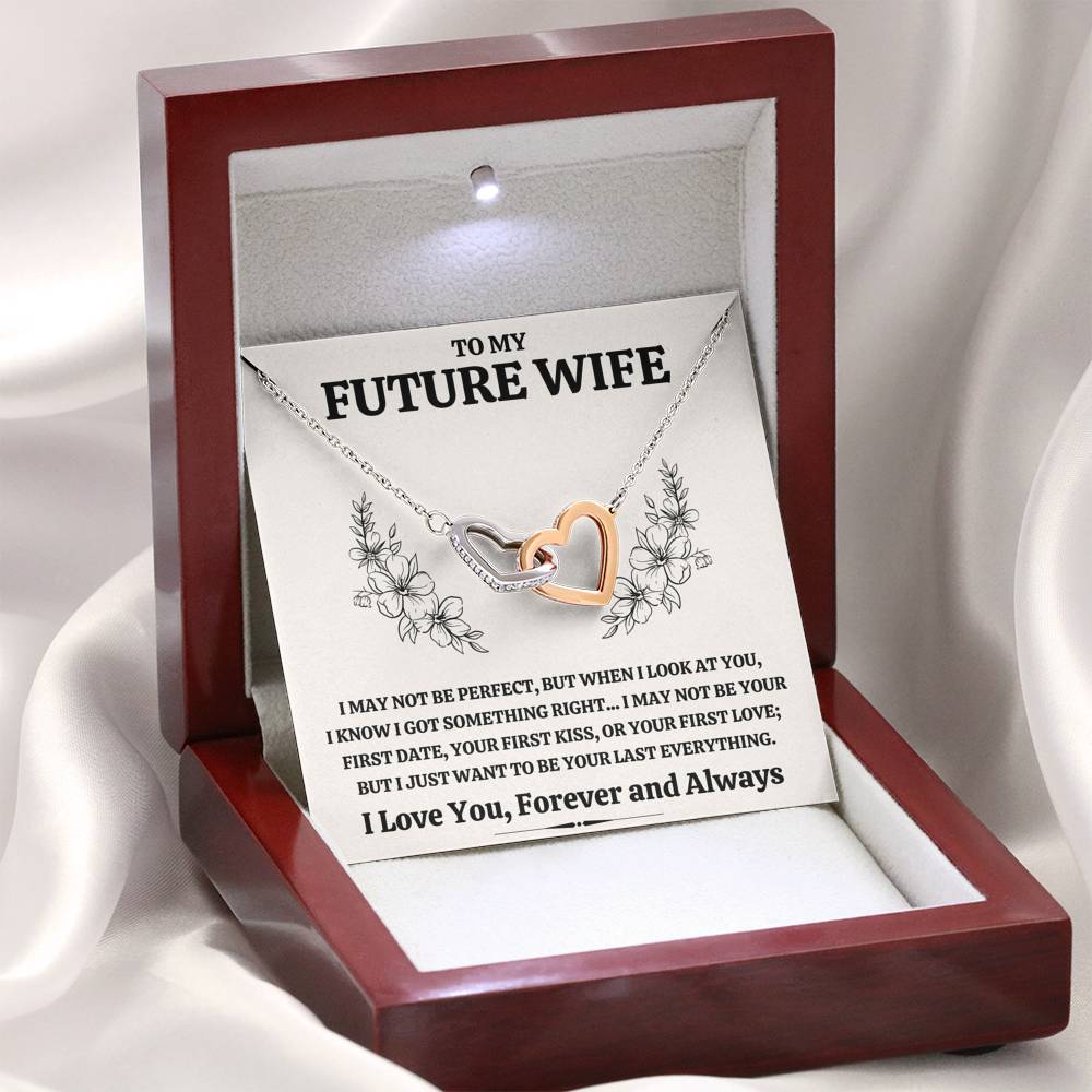 TO MY FUTURE WIFE "SOMETHING RIGHT" INTERLOCKING HEARTS NECKLACE GIFT SET - ON CLOUD NINE GIFTS