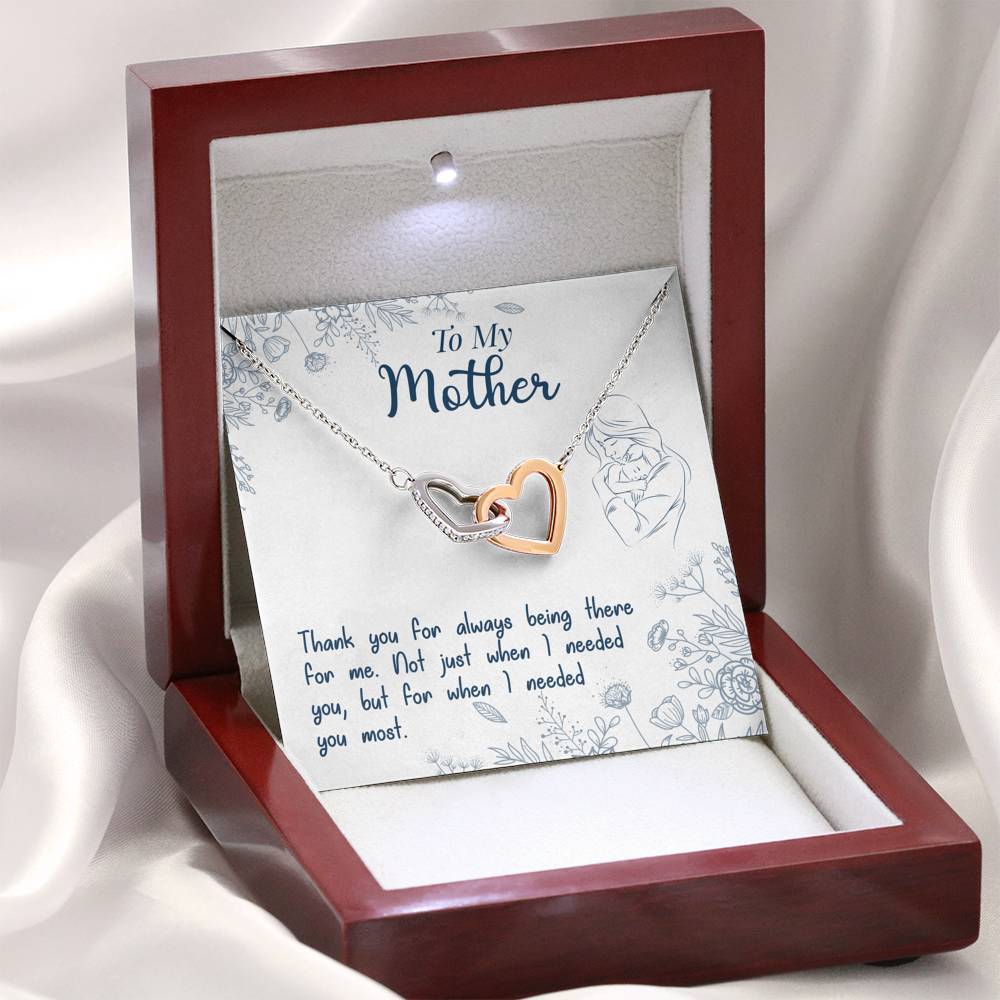 TO MY MOTHER "NEEDED-SO" INTERLOCKING HEARTS NECKLACE GIFT SET - ON CLOUD NINE GIFTS