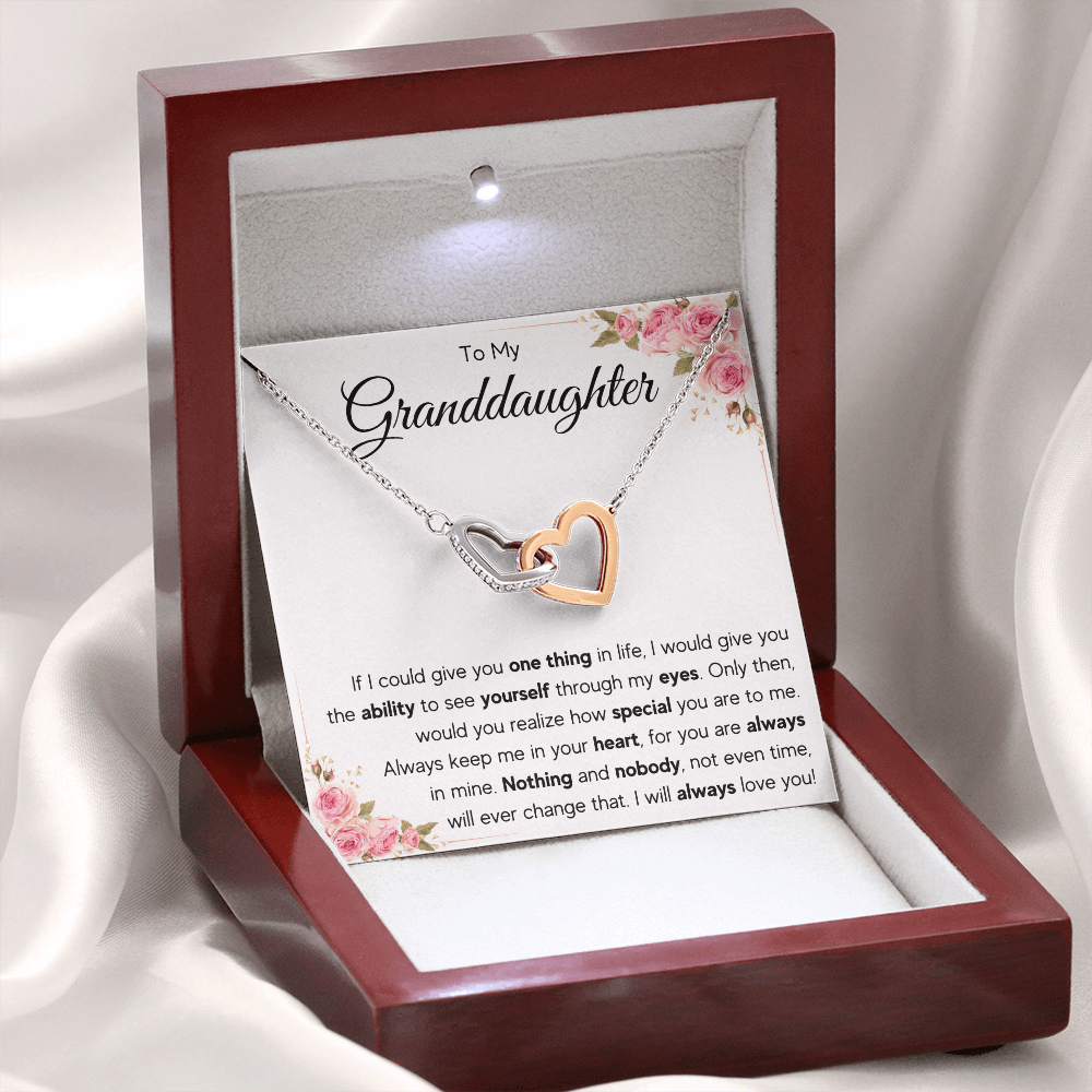 Gifts for adult granddaughter from grandmother and grandpa graduation birthday present Interlocking Necklace with Message Card and Gift Box - ON CLOUD NINE GIFTS