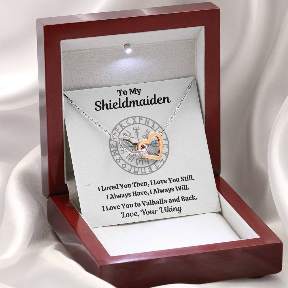 TO MY SHIELDMAIDEN "ALWAYS WILL" INTERLOCKING HEARTS NECKLACE GIFT SET - ON CLOUD NINE GIFTS