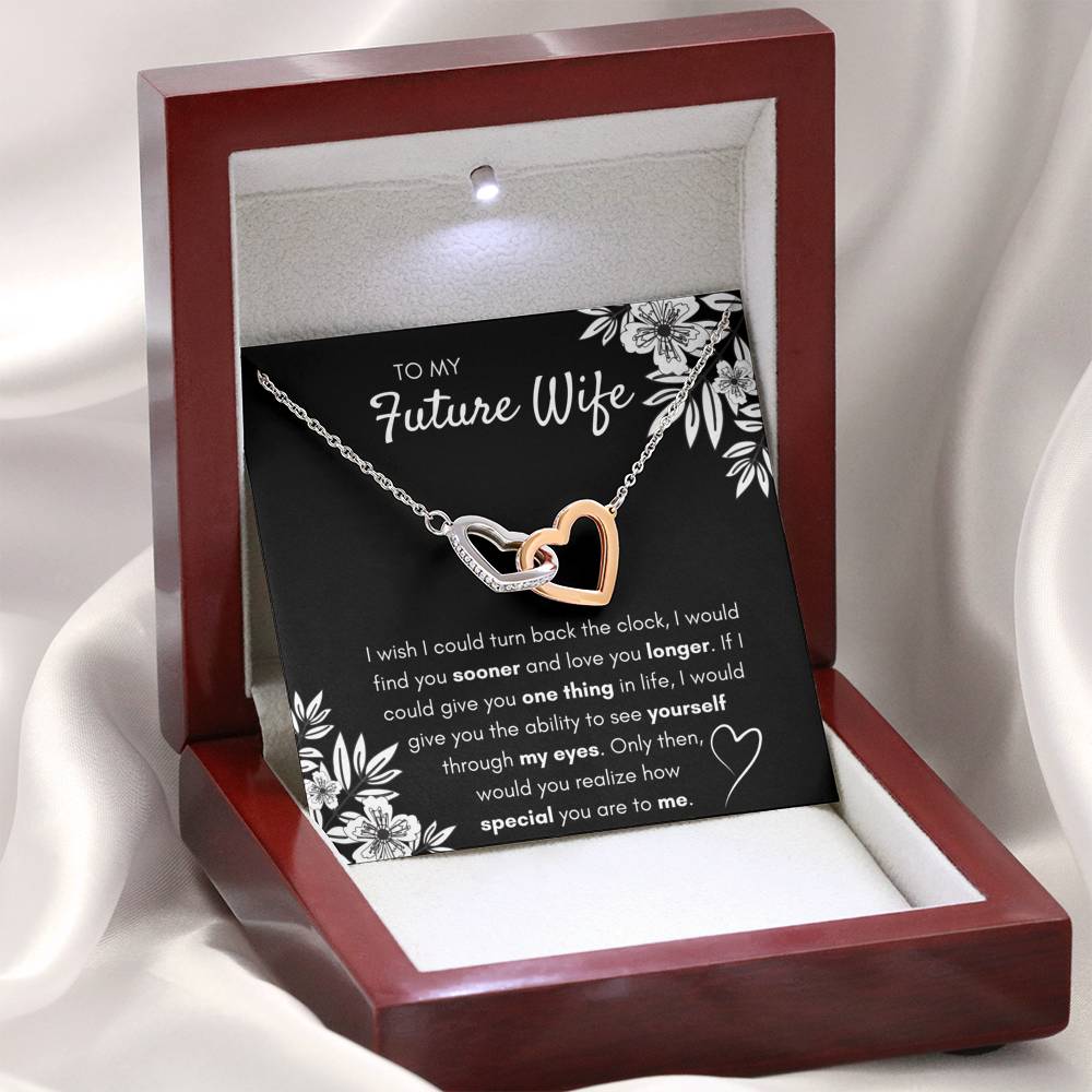 TO MY FUTURE WIFE "FIND YOU SOONER" INTERLOCKING NECKLACE GIFT SET - ON CLOUD NINE GIFTS