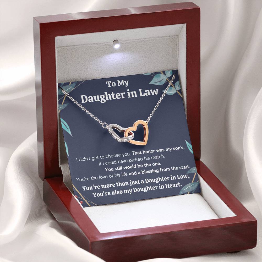 TO MY DAUGHTER IN LAW HONOR FRAME INTERLOCKING NECKLACE GIFT SET - ON CLOUD NINE GIFTS
