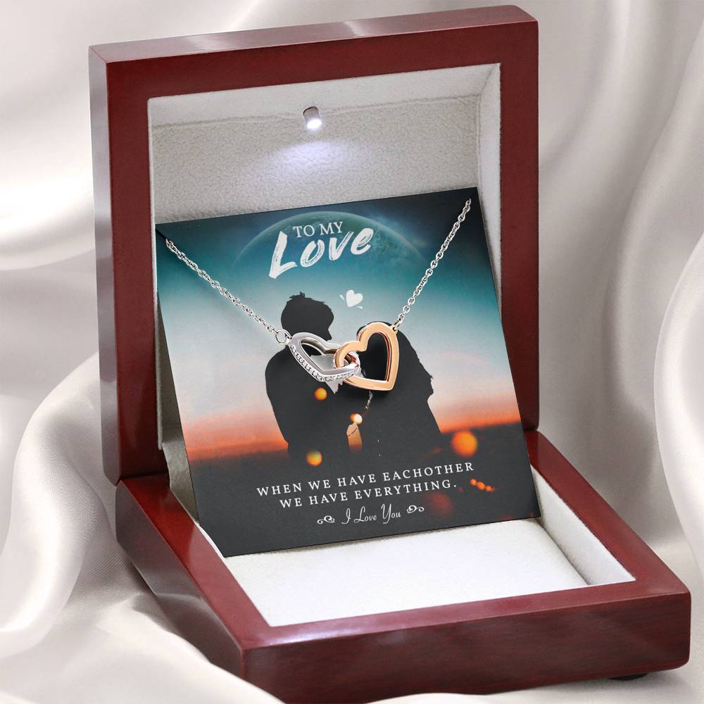 TO MY LOVE "EVERYTHING-PB" INTERLOCKING HEARTS NECKLACE GIFT SET - ON CLOUD NINE GIFTS