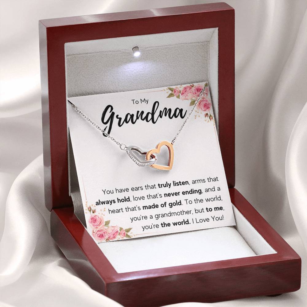 TO MY GRANDMA NEVER ENDING INTERLOCKING NECKLACE GIFT SET - ON CLOUD NINE GIFTS