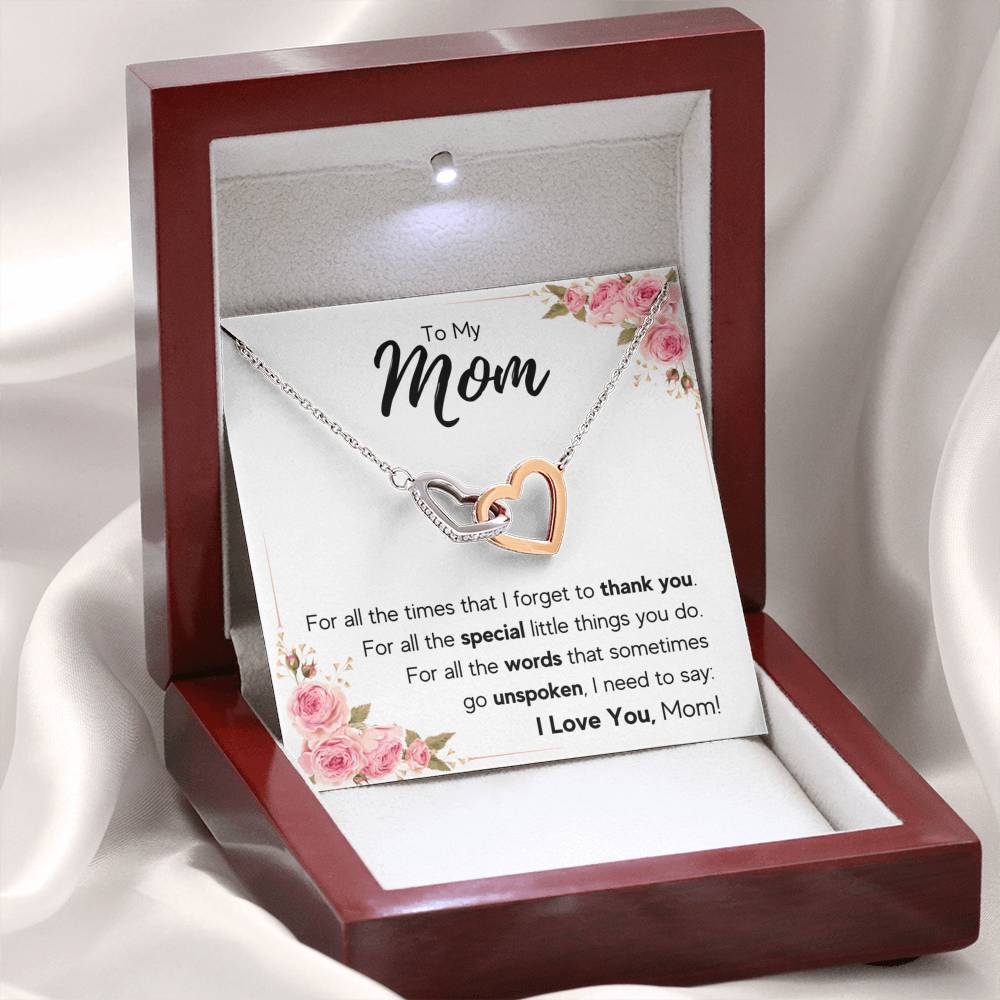 TO MY MOM UNSPOKEN INTERLOCKING NECKLACE GIFT SET - ON CLOUD NINE GIFTS
