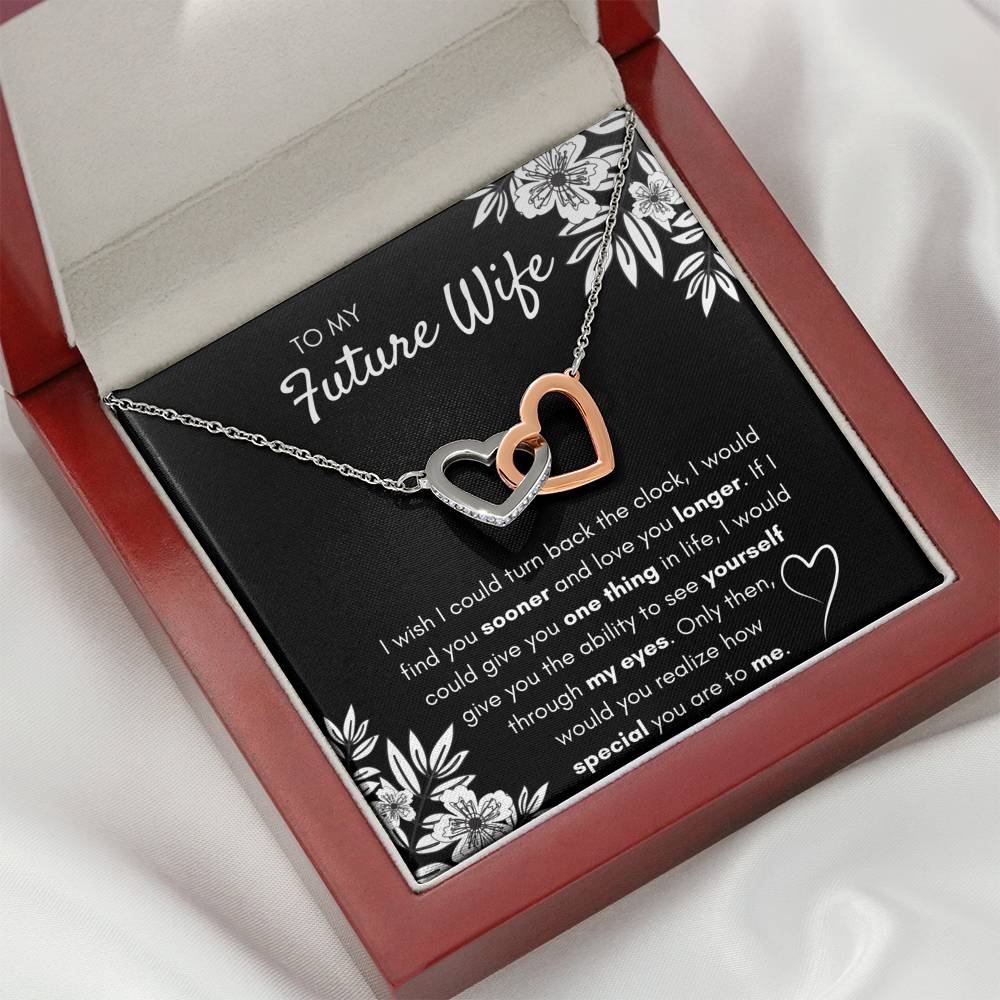 TO MY FUTURE WIFE "FIND YOU SOONER" INTERLOCKING NECKLACE GIFT SET - ON CLOUD NINE GIFTS