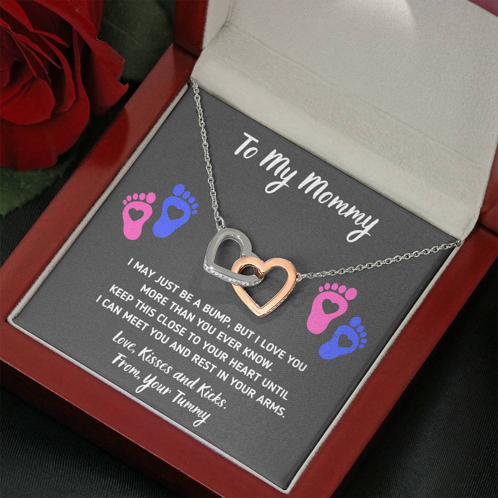 TO MY MOMMY "HEART-FEET" INTERLOCKING HEARTS NECKLACE GIFT SET - ON CLOUD NINE GIFTS
