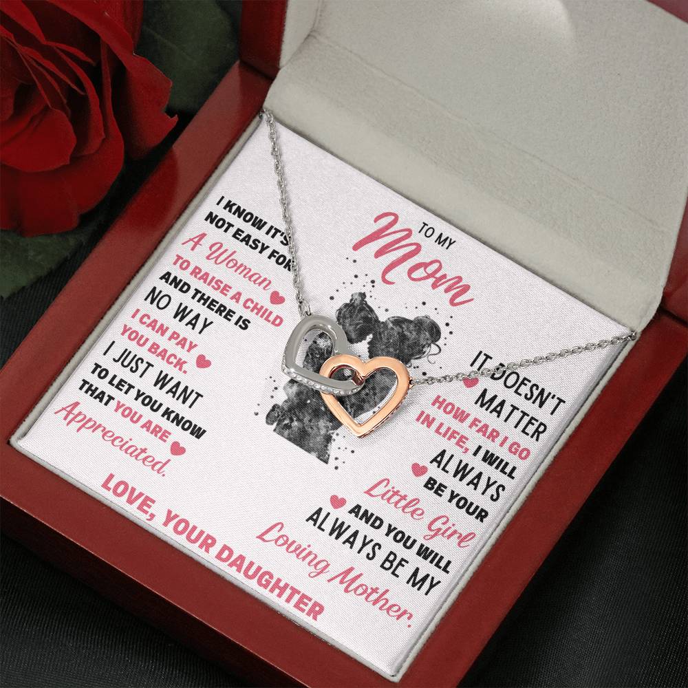 TO MY MOM LITTLE GIRL INTERLOCKING NECKLACE GIFT SET - ON CLOUD NINE GIFTS