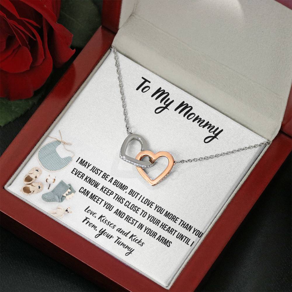 TO MY MOMMY "BABY FASHION" INTERLOCKING HEARTS NECKLACE GIFT SET - ON CLOUD NINE GIFTS