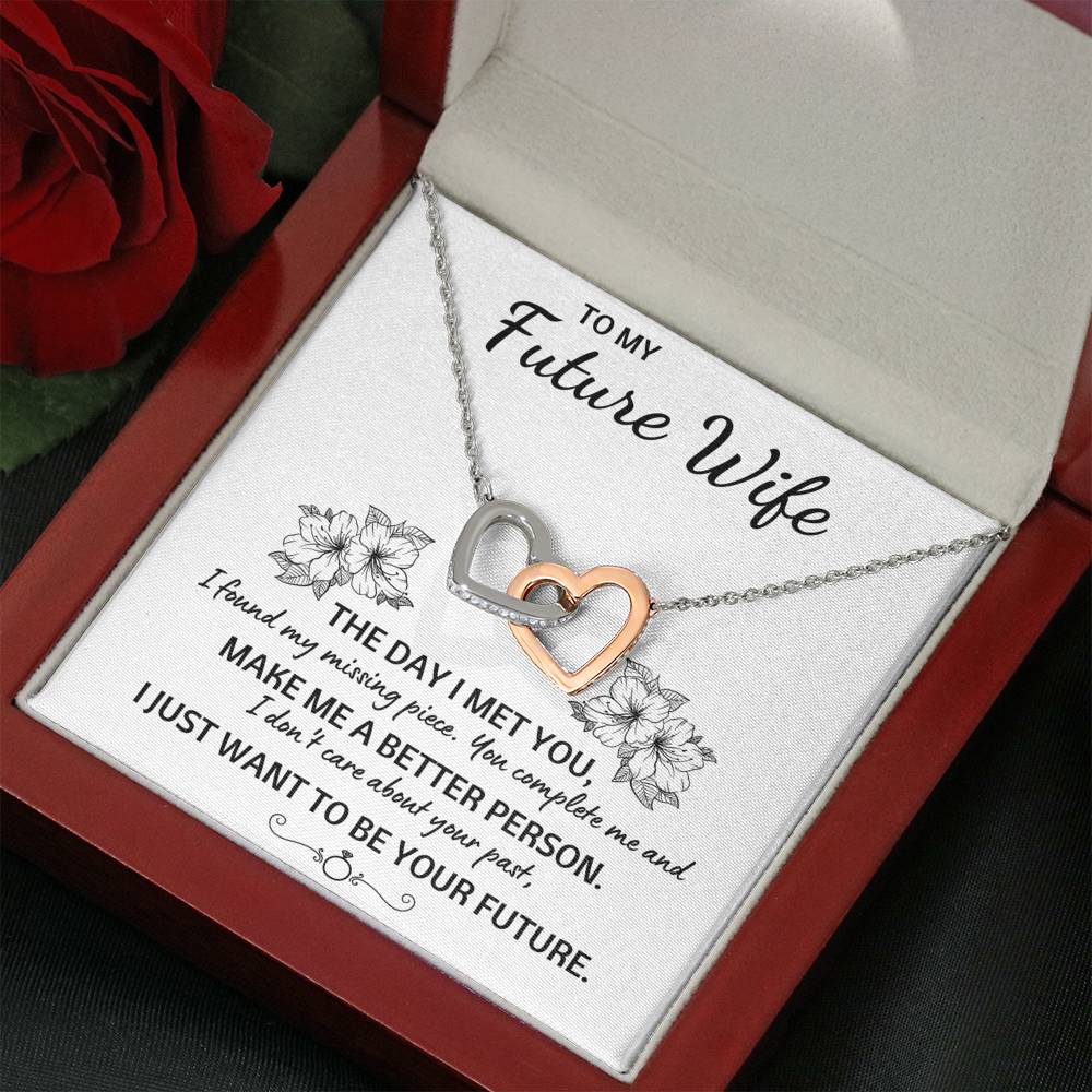TO MY FUTURE WIFE "YOUR FUTURE" INTERLOCKING HEARTS NECKLACE GIFT SET - ON CLOUD NINE GIFTS