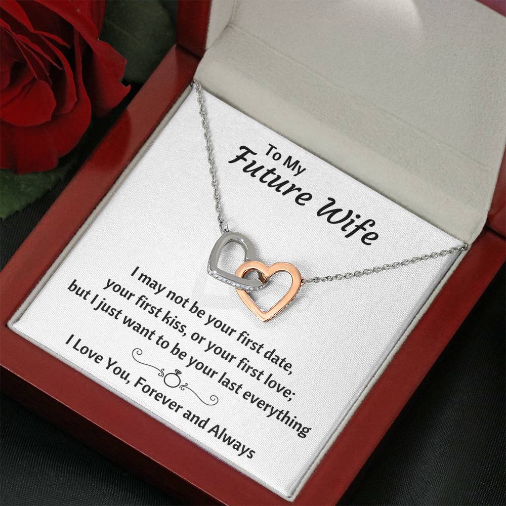 TO MY FUTURE WIFE "LAST EVERYTHING" INTERLOCKING HEARTS NECKLACE GIFT SET - ON CLOUD NINE GIFTS