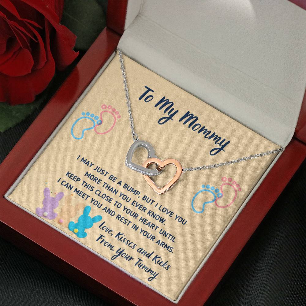 TO MY MOMMY "CUTE BUNNIES" INTERLOCKING HEARTS NECKLACE GIFT SET - ON CLOUD NINE GIFTS