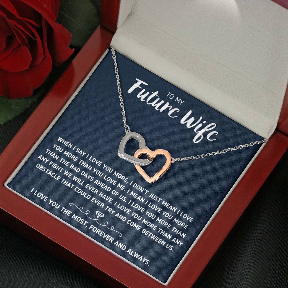 TO MY FUTURE WIFE "LOVE YOU THE MOST" INTERLOCKING HEARTS NECKLACE GIFT SET - ON CLOUD NINE GIFTS