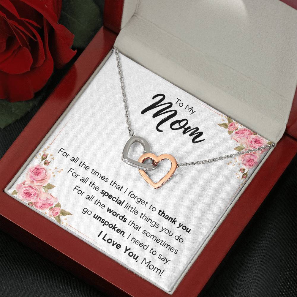TO MY MOM UNSPOKEN INTERLOCKING NECKLACE GIFT SET - ON CLOUD NINE GIFTS