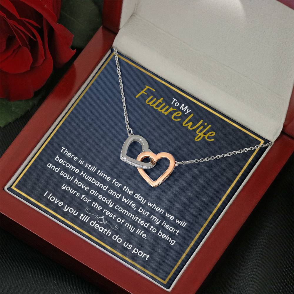 TO MY FUTURE WIFE "COMMITTED" INTERLOCKING HEARTS NECKLACE GIFT SET - ON CLOUD NINE GIFTS