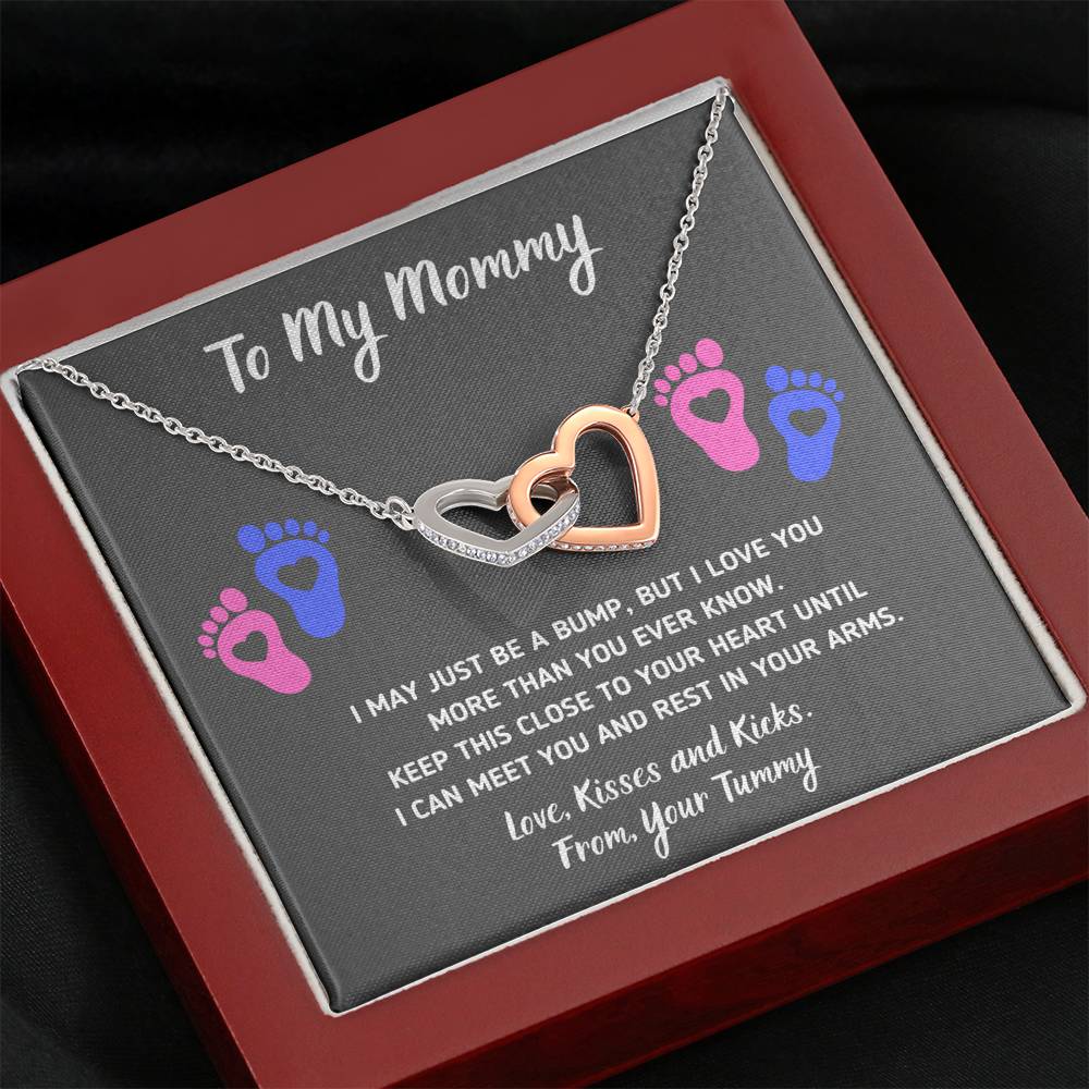 TO MY MOMMY "HEART-FEET" INTERLOCKING HEARTS NECKLACE GIFT SET - ON CLOUD NINE GIFTS