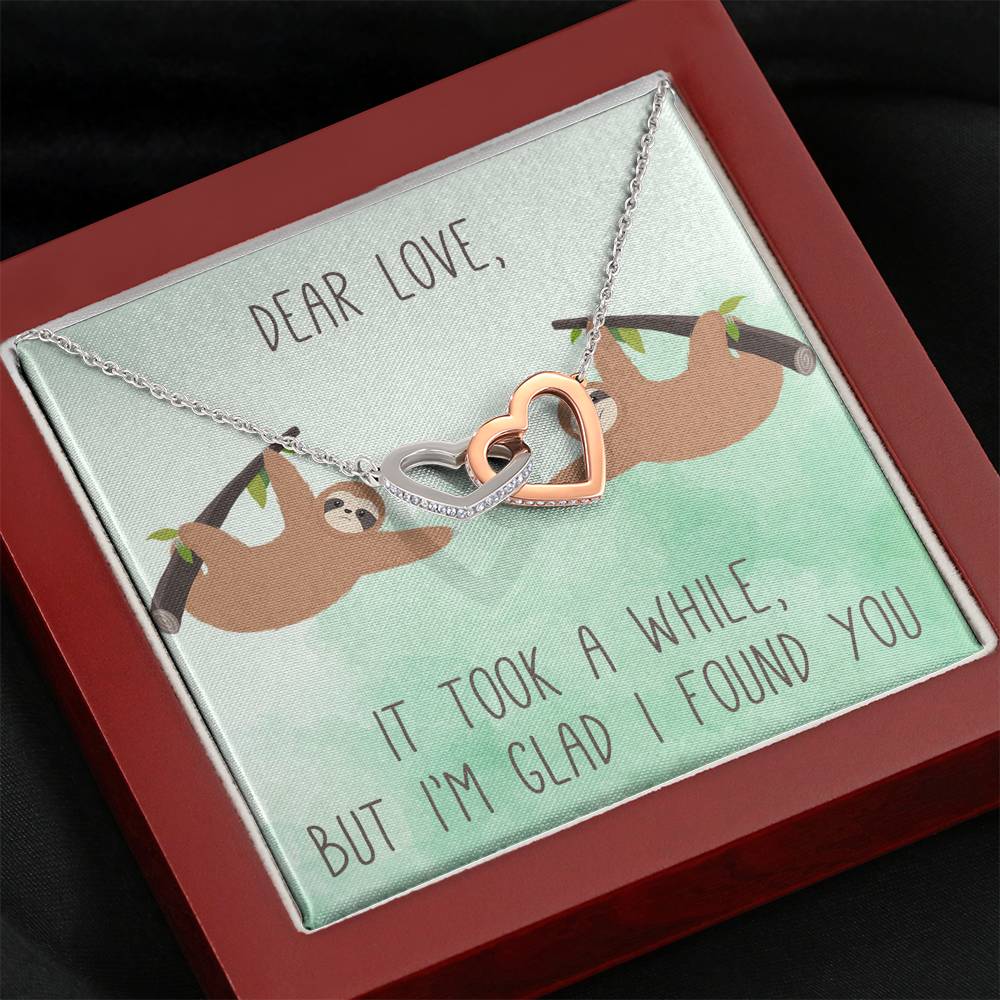 DEAR LOVE "A WHILE" INTERLOCKING HEARTS NECKLACE GIFT SET - ON CLOUD NINE GIFTS