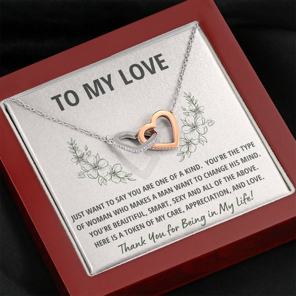 TO MY LOVE "TOKEN" INTERLOCKING HEARTS NECKLACE GIFT SET - ON CLOUD NINE GIFTS