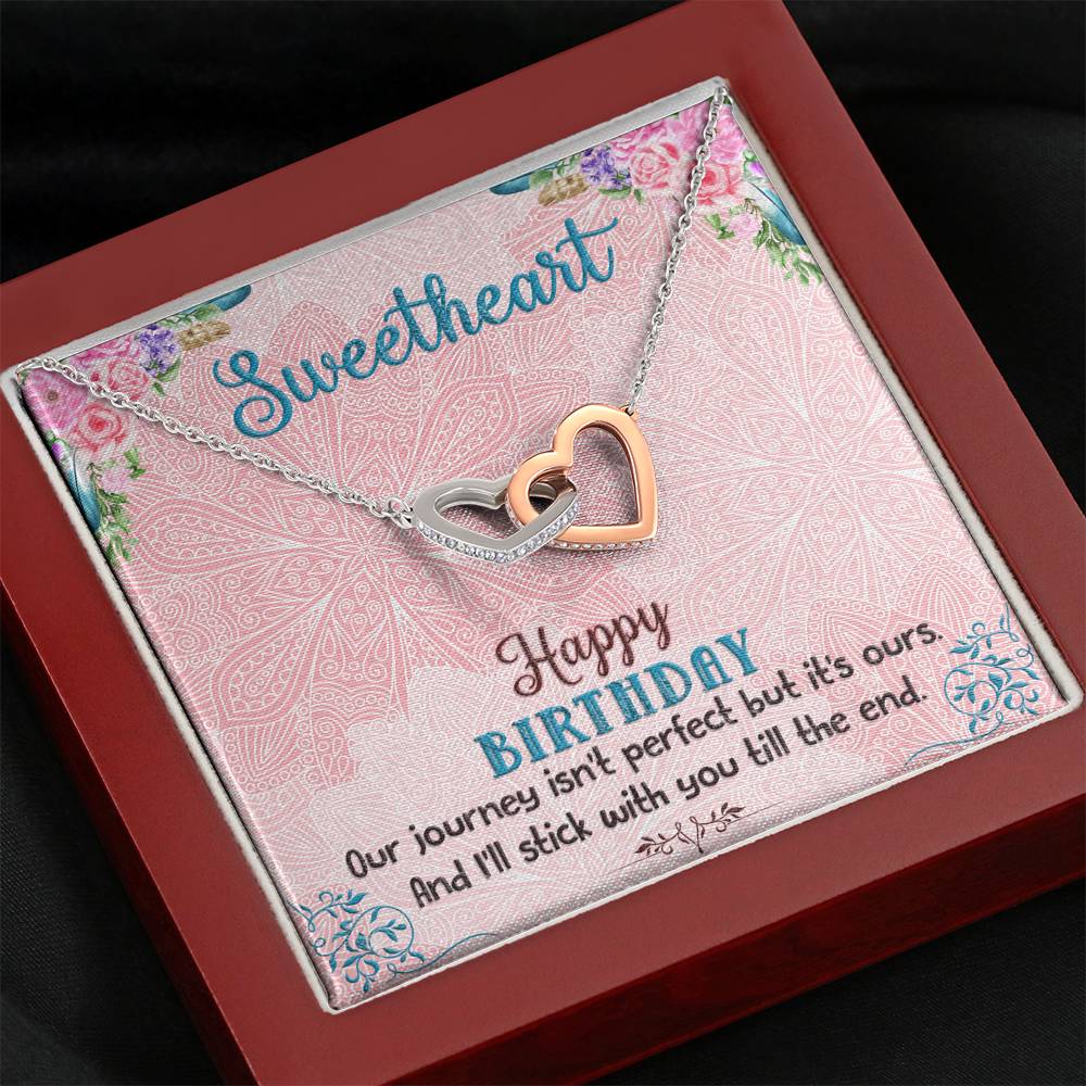 TO MY SWEETHEART "OUR JOURNEY" INTERLOCKING HEARTS NECKLACE BIRTHDAY GIFT SET - ON CLOUD NINE GIFTS