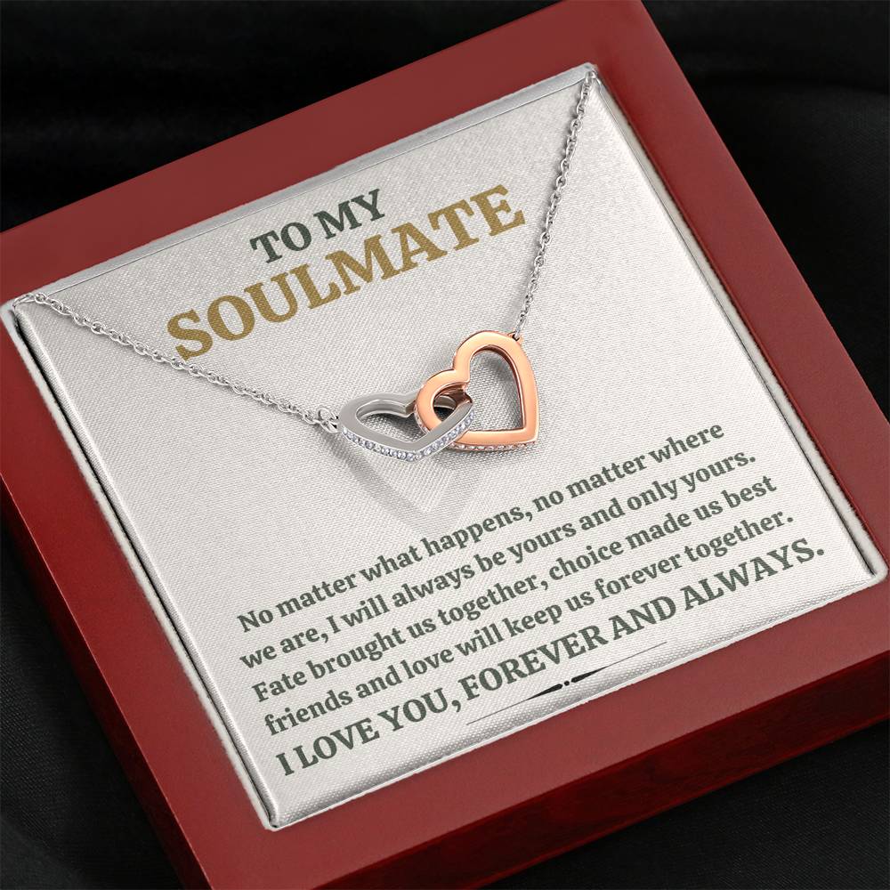 TO MY SOULMATE "FOREVER TOGETHER" INTERLOCKING HEARTS NECKLACE GIFT SET - ON CLOUD NINE GIFTS